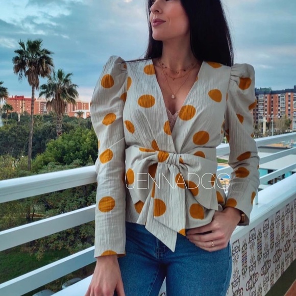 Zara Polka Dot Bow Top NWT - Picture 14 of 16